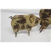 Image 2 : Qty 3 Distressed Metal Pigs Forms, Varying Sizes