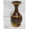 Image 1 : Wooden Vase w/ Ring Color Contrasts, Rough Texture Detail, Artist Gutta Percha, Approx. 7.5" Dia, 11