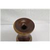 Image 2 : Wooden Vase w/ Ring Color Contrasts, Rough Texture Detail, Artist Gutta Percha, Approx. 7.5" Dia, 11
