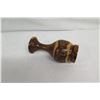 Image 8 : Wooden Vase w/ Ring Color Contrasts, Rough Texture Detail, Artist Gutta Percha, Approx. 7.5" Dia, 11