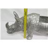 Image 16 : Large Metal Rhinoceros, Approx. 32" Long, 17.5" Tall
