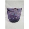 Image 2 : Glass Bowl, Lavender with Brown Linear Accents