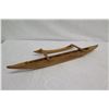 Image 2 : Carved Koa Wood Miniature Outrigger Canoe, Approx. 30" Long