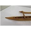 Image 5 : Carved Koa Wood Miniature Outrigger Canoe, Approx. 30" Long
