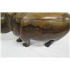 Image 10 : Carved Solid Wood Hippopotamus, Heavy Wood, Approx. 27" Long, 12" Tall