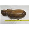Image 15 : Carved Solid Wood Hippopotamus, Heavy Wood, Approx. 27" Long, 12" Tall