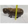 Image 16 : Carved Solid Wood Hippopotamus, Heavy Wood, Approx. 27" Long, 12" Tall