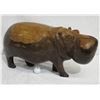 Image 1 : Carved Solid Wood Hippopotamus, Heavy Wood, Approx. 27" Long, 12" Tall