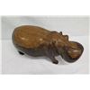 Image 2 : Carved Solid Wood Hippopotamus, Heavy Wood, Approx. 27" Long, 12" Tall