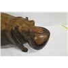 Image 3 : Carved Solid Wood Hippopotamus, Heavy Wood, Approx. 27" Long, 12" Tall