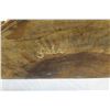 Image 8 : Carved Wooden Whale's Tail on Half-Round Base, Artist-Signed 'Fala 2017', Approx. 17" W, 16" Tall