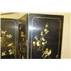 Image 11 : 6-Panel Black Lacquered Screen with Semi-Precious  Jade Stone Overlays on Reverse, Painted  Bird