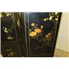 Image 12 : 6-Panel Black Lacquered Screen with Semi-Precious  Jade Stone Overlays on Reverse, Painted  Bird