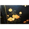 Image 15 : 6-Panel Black Lacquered Screen with Semi-Precious  Jade Stone Overlays on Reverse, Painted  Bird