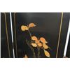 Image 16 : 6-Panel Black Lacquered Screen with Semi-Precious  Jade Stone Overlays on Reverse, Painted  Bird