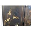 Image 25 : 6-Panel Black Lacquered Screen with Semi-Precious  Jade Stone Overlays on Reverse, Painted  Bird