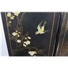 Image 26 : 6-Panel Black Lacquered Screen with Semi-Precious  Jade Stone Overlays on Reverse, Painted  Bird