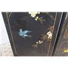 Image 27 : 6-Panel Black Lacquered Screen with Semi-Precious  Jade Stone Overlays on Reverse, Painted  Bird