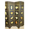 Image 32 : 6-Panel Black Lacquered Screen with Semi-Precious  Jade Stone Overlays on Reverse, Painted  Bird
