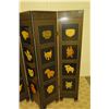 Image 34 : 6-Panel Black Lacquered Screen with Semi-Precious  Jade Stone Overlays on Reverse, Painted  Bird