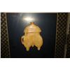 Image 35 : 6-Panel Black Lacquered Screen with Semi-Precious  Jade Stone Overlays on Reverse, Painted  Bird