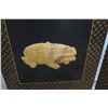 Image 37 : 6-Panel Black Lacquered Screen with Semi-Precious  Jade Stone Overlays on Reverse, Painted  Bird