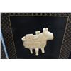 Image 41 : 6-Panel Black Lacquered Screen with Semi-Precious  Jade Stone Overlays on Reverse, Painted  Bird