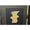Image 43 : 6-Panel Black Lacquered Screen with Semi-Precious  Jade Stone Overlays on Reverse, Painted  Bird
