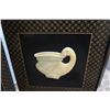 Image 46 : 6-Panel Black Lacquered Screen with Semi-Precious  Jade Stone Overlays on Reverse, Painted  Bird
