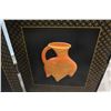 Image 47 : 6-Panel Black Lacquered Screen with Semi-Precious  Jade Stone Overlays on Reverse, Painted  Bird