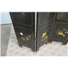 Image 4 : 6-Panel Black Lacquered Screen with Semi-Precious  Jade Stone Overlays on Reverse, Painted  Bird