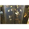 Image 9 : 6-Panel Black Lacquered Screen with Semi-Precious  Jade Stone Overlays on Reverse, Painted  Bird