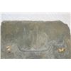 Image 2 : Slate Roof Shingle from Kawaihao Church 1927 to1992 - Artist Embellished Petroglyph Figure 22"x12.5"