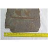 Image 7 : Slate Roof Shingle from Kawaihao Church 1927 to 1992 - Artist Carved & Embellished Canoe 23" x 12"