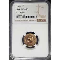 1863 1C Indian Head Penny Cent NGC Uncirculated