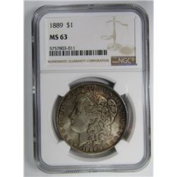 1889 MORGAN SILVER DOLLAR NGC MS63