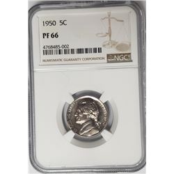1950 5C Jefferson Nickel NGC PF66 Proof