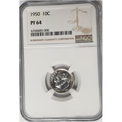 1950 10C Roosevelt Dime NGC PF64 Proof