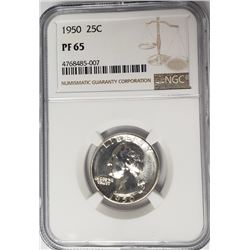 1950 25C Washington Quarter NGC PF65 Proof