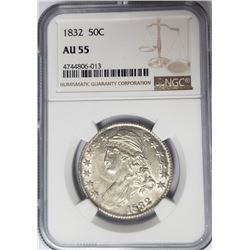 1832 Capped Bust Half Dollar 50C NGC AU55