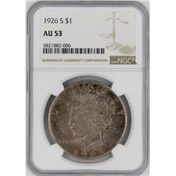 1926-S NGC AU53 PEACE SILVER DOLLAR
