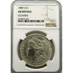 1889-S MORGAN SILVER DOLLAR NGC AU DETAILS