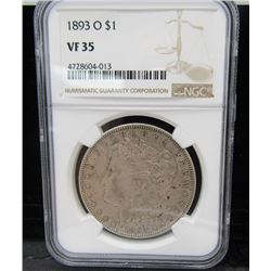 1893-O MORGAN DOLLAR NGC VF35