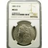 Image 1 : 1891-O MORGAN SILVER DOLLAR NGC MS 63