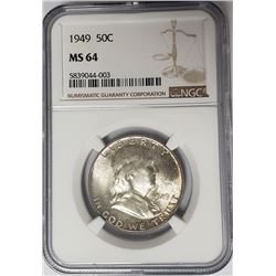 1949 50C Franklin Half Dollar NGC MS64
