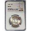 Image 1 : 1949 50C Franklin Half Dollar NGC MS64