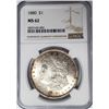 Image 1 : 1880-P Morgan Silver Dollar $1 NGC MS62