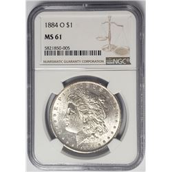 1884-O $1 Morgan Silver Dollar NGC MS61