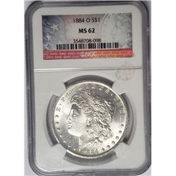 1884-O Morgan Silver Dollar NGC MS62 $1