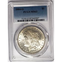 1884-O Morgan Silver Dollar $1 PCGS MS63